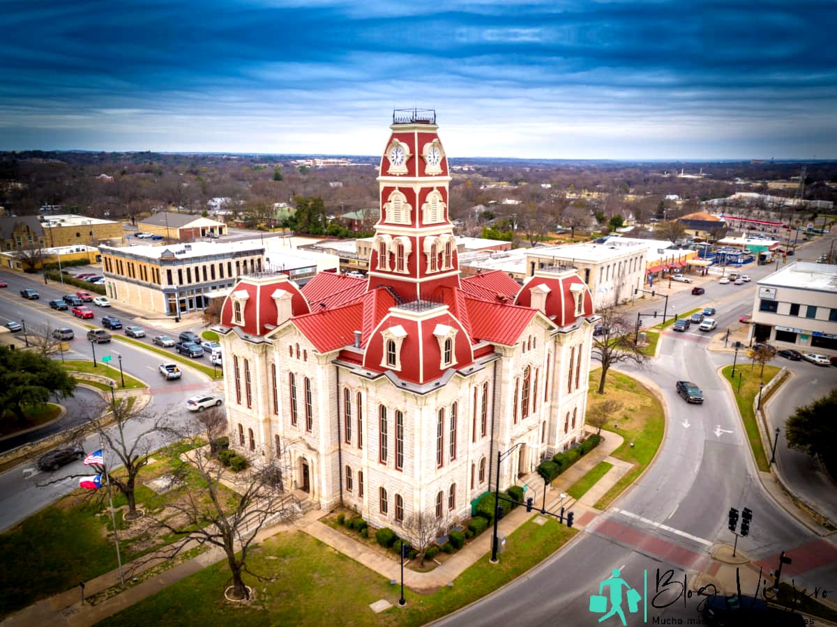 Vista aérea del juzgado de Weatherford Texas