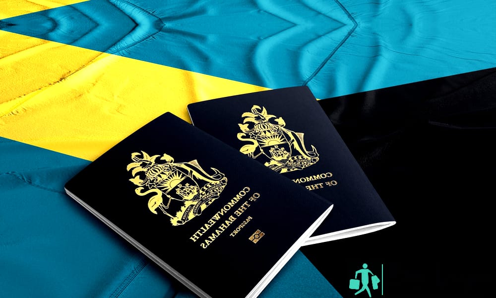 Bahamas passport with Bahamas flag , Citizenship by Investment