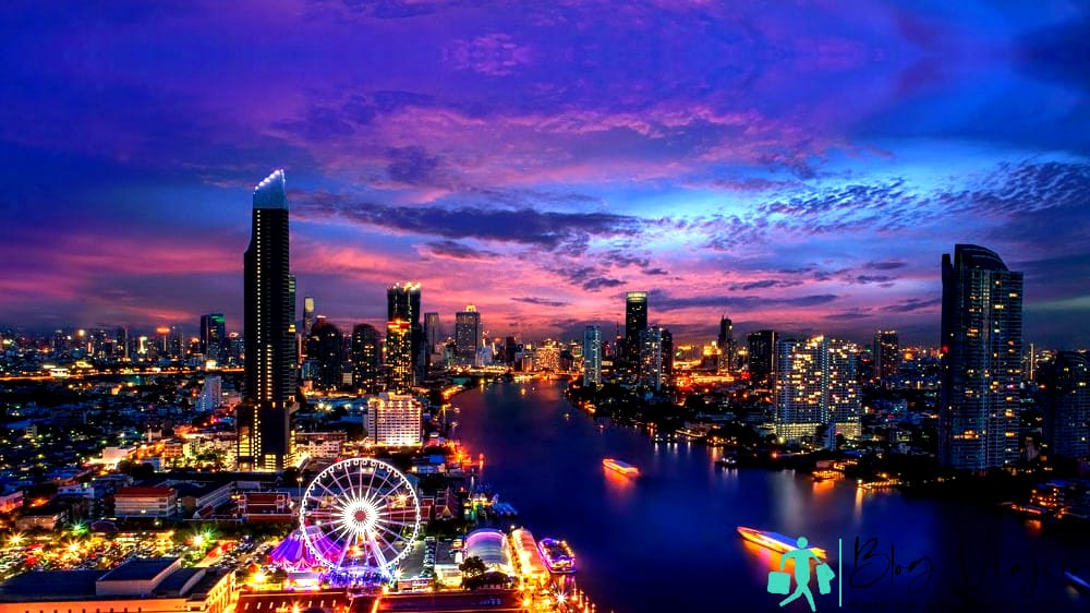 Vista nocturna de bangkok