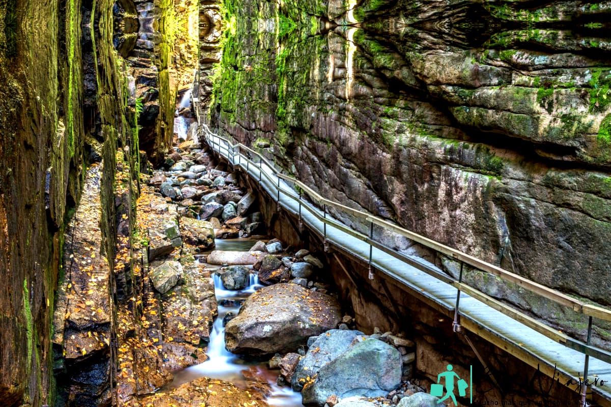 Flume gorge in Franconia Notch state park in New hampshire.