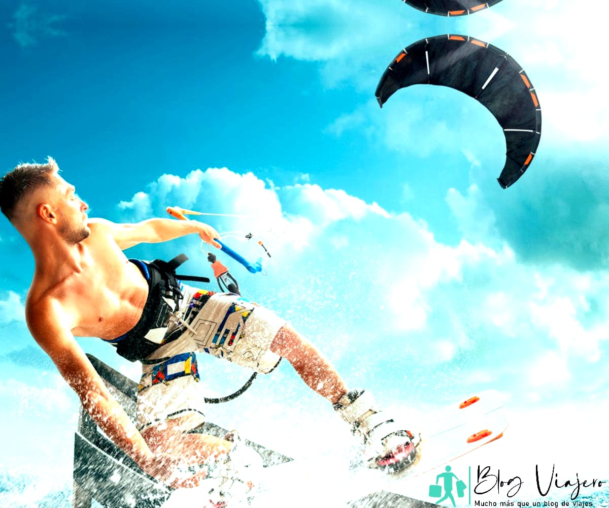 hombre kitesurf