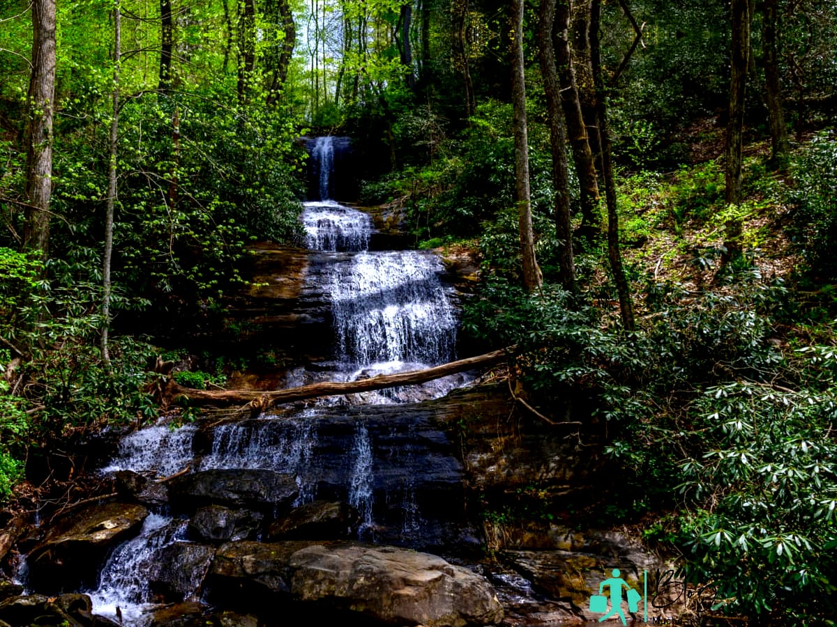 View of DeSoto Falls when hiking in Helen GA