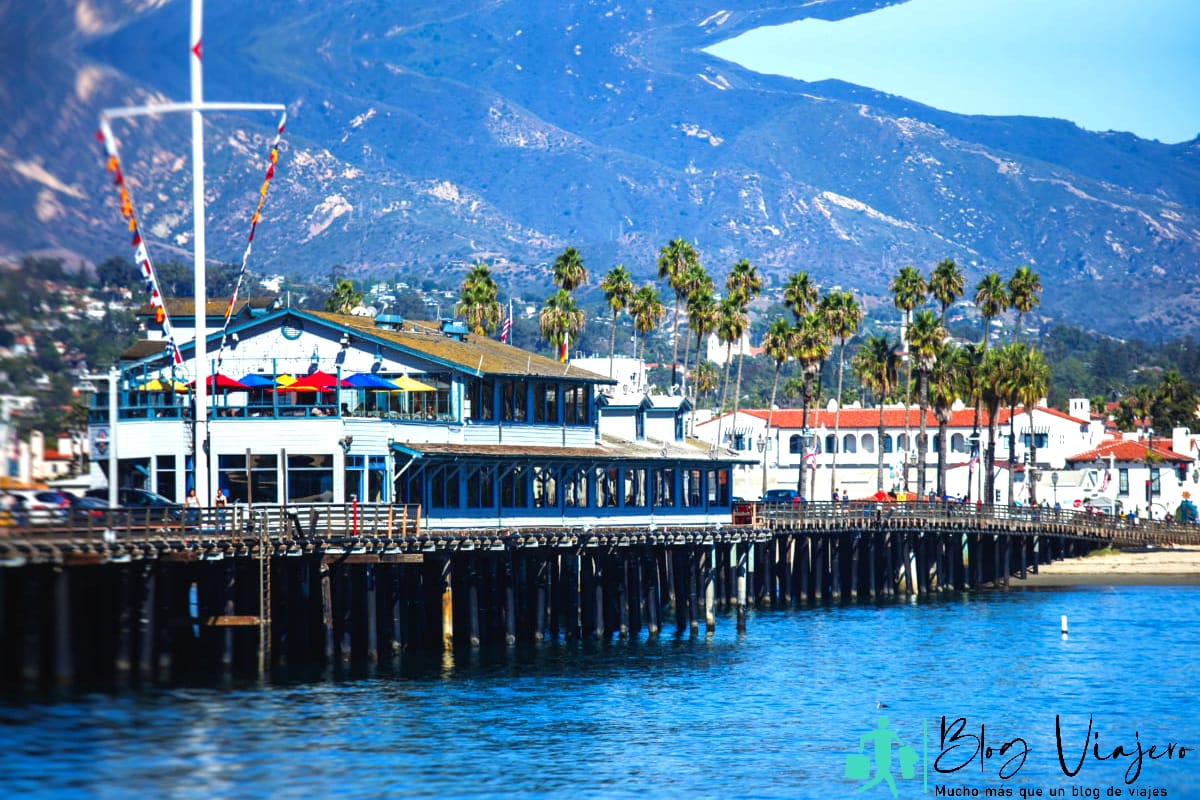 Vista del muelle Stearns Wharf de Santa Bárbara